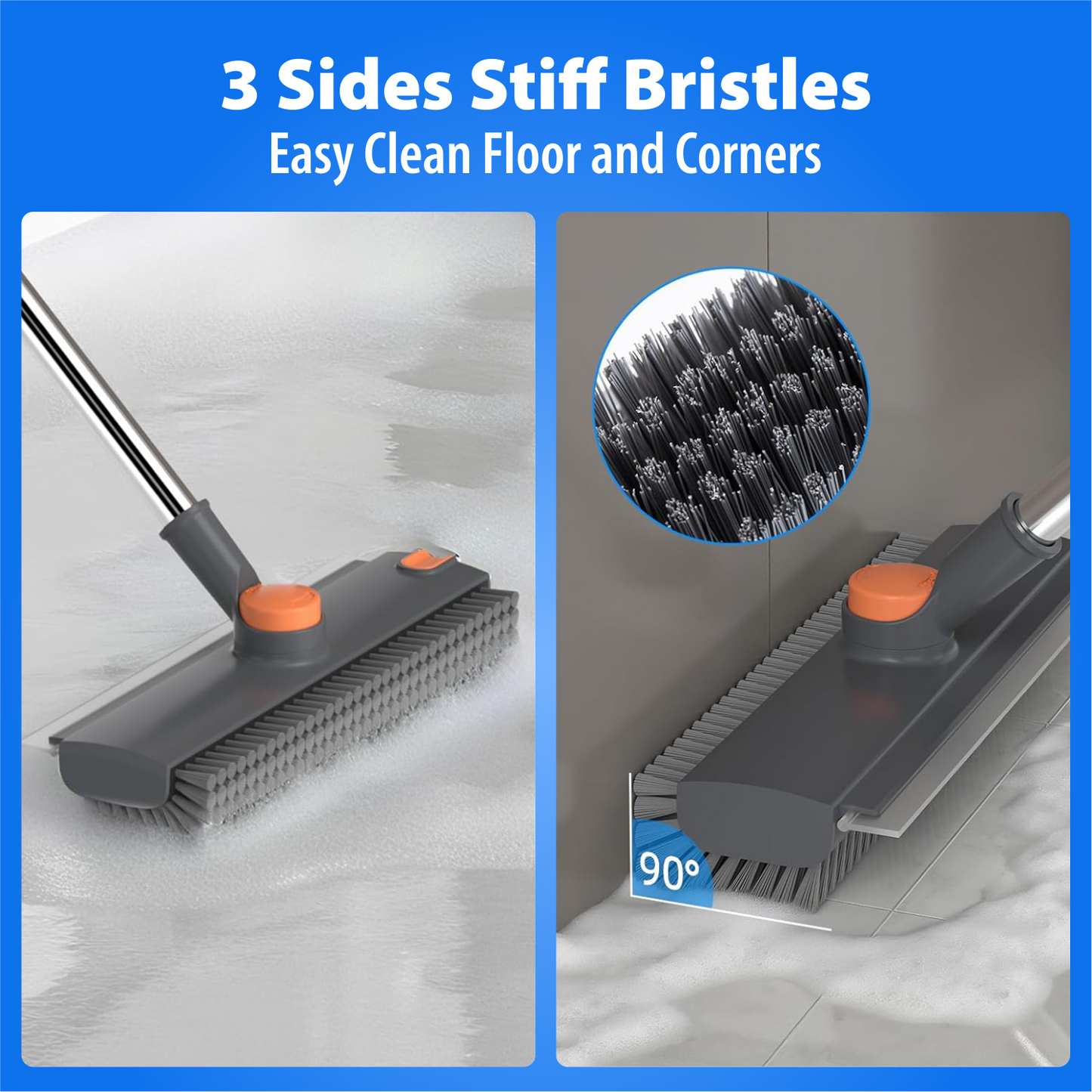 Mobebo 3-in-1 Floor Scrub Brush