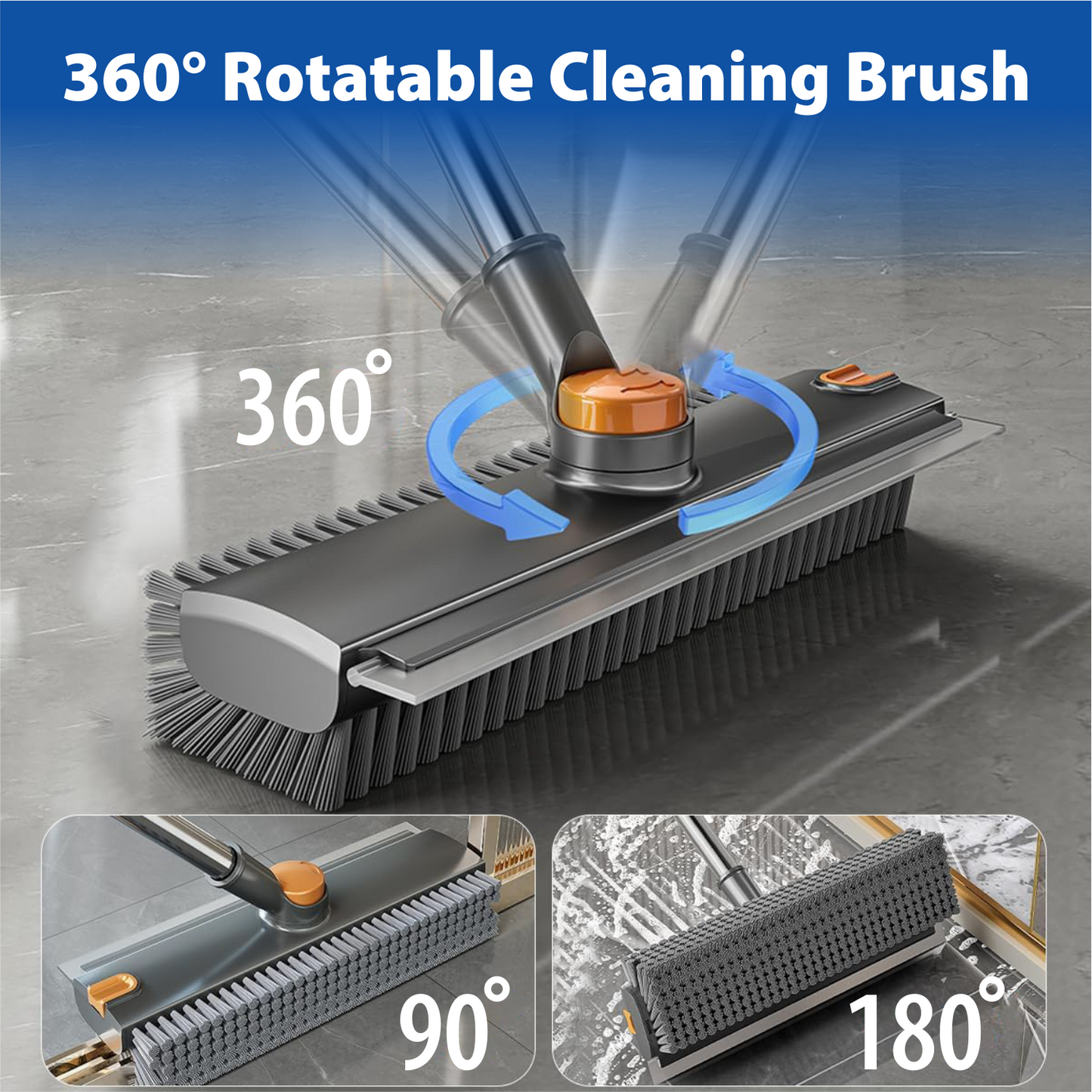Mobebo 3-in-1 Floor Scrub Brush